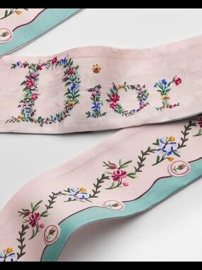 Dior Pink Floral Silk Scarf Wrap